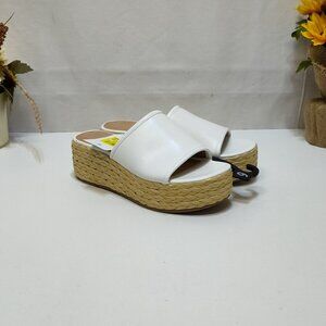 Time And Tru Raffia Platform Slide Sandals Memory Foam Fits True To Size 6 NWT